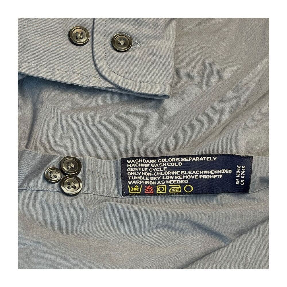 Nautica Dress Shirt Men's 16.5 Gray Stretch Pockets Long Sleeve Formal Business - Picture 7 of 8